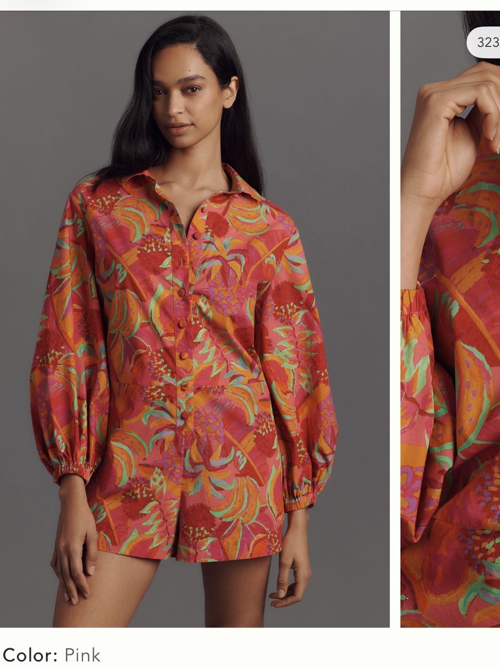 Farm Rio × Anthropologie Long-Sleeve Printed
Collared Romper Size L - Picture 3 of 13